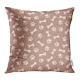 thumbnail image 1 of EREHome Motif de Chien Beige avec des Os de Bande Dessinée et les Pattes sur la Couverture de Coussin de Taie d'Oreiller Abstraite d'Animal Familier Coloré Brun 18x18 Pouces, 1 of 1