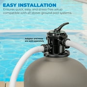 XtremepowerUS 16 in Sand Filter Pump, Above Ground & In-Ground Pool Sandpump, 7-Way Valve, 75139