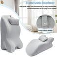 thumbnail image 6 of ColourTree Light Grey Adult Ergonomic Memory Foam Bed Triangle Wedge Pillow Headboard with Face Down Massage Prone Pillow Function for Reading, with Washable Cover, 6 of 7