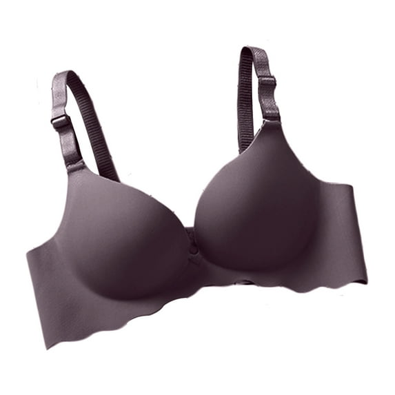 harmtty Women Sexy Solid Color Seamless Wavy Breathable Push Up Bra Underwear Bralette,Grey,34B