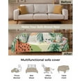 thumbnail image 3 of Boho Tropical Sofa Couch Covers for 3 Cushion Couch,Washable L Shape Sectional Sofa Covers for Loverseat/Pet/Kid,Golden Green Palm Leaves Floral Stripes Slipcover Throw Blanket Futon Cover 71x134, 3 of 8