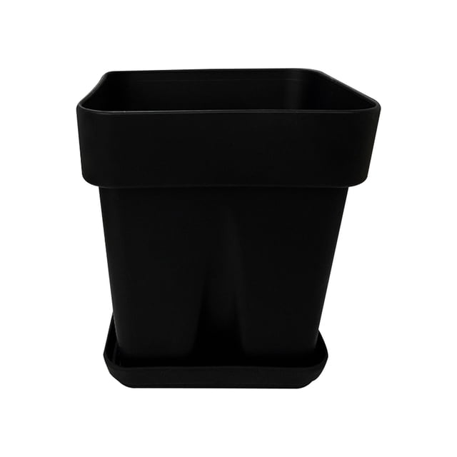 JENIKR Thickened Anti Fall Silicone Planter Simple Square Home Office Decoration Succulent Pot Flower Pots Black