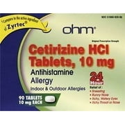 OHM Laboratories Cetirizine HCI Antihistamine 10 mg Tablets