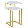 thumbnail image 4 of (42 x 35.5 x 71)cm C-Type Side Table Double-Layer Gold Marble Sticker, 4 of 23