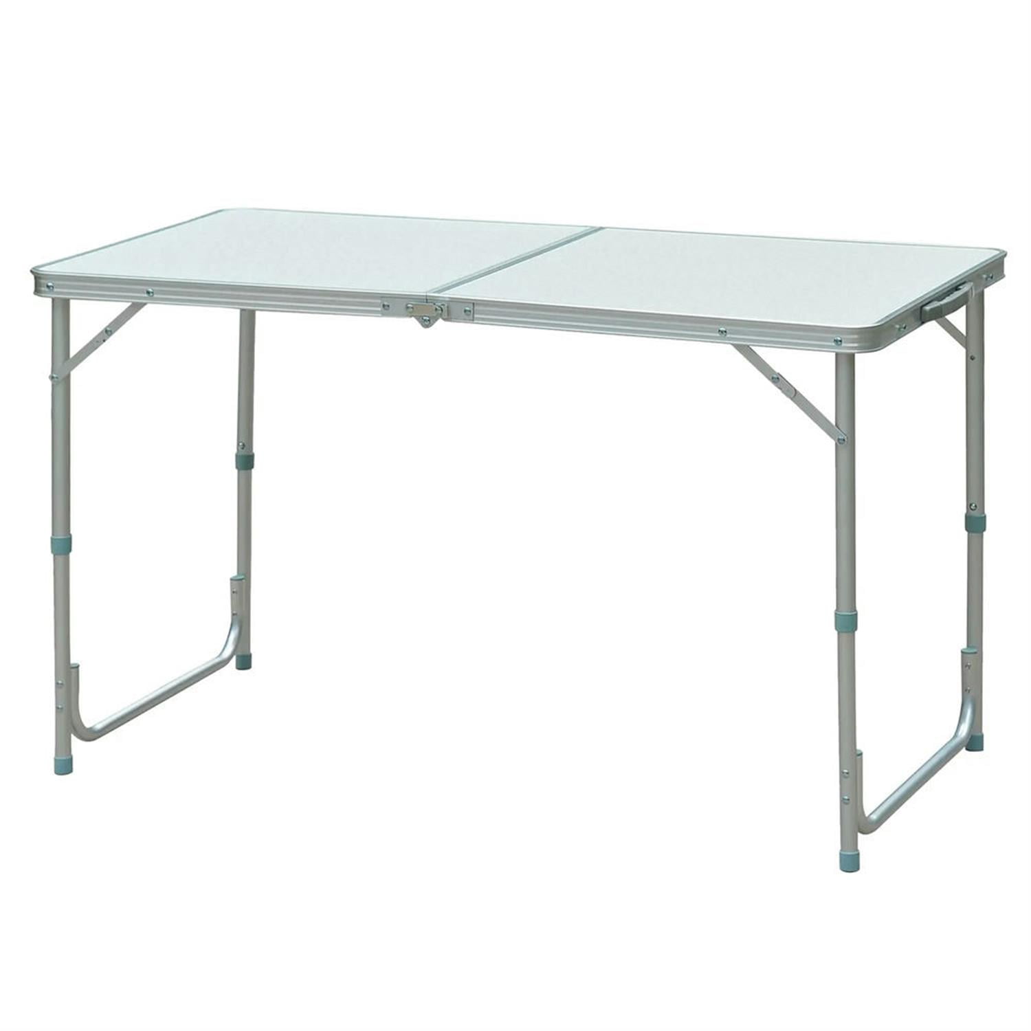 Demi Bonn 47" Aluminum Lightweight Portable Folding Easy Clean Camping Table with Carrying Handle, Collapsible Outdoor Table for Picnics, Silver