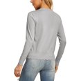 thumbnail image 2 of Women's Lightweight Button Down Cardigan Sweater, V Neck Scalloped Trim Slim Fit Long Sleeve Knit, 2 of 4