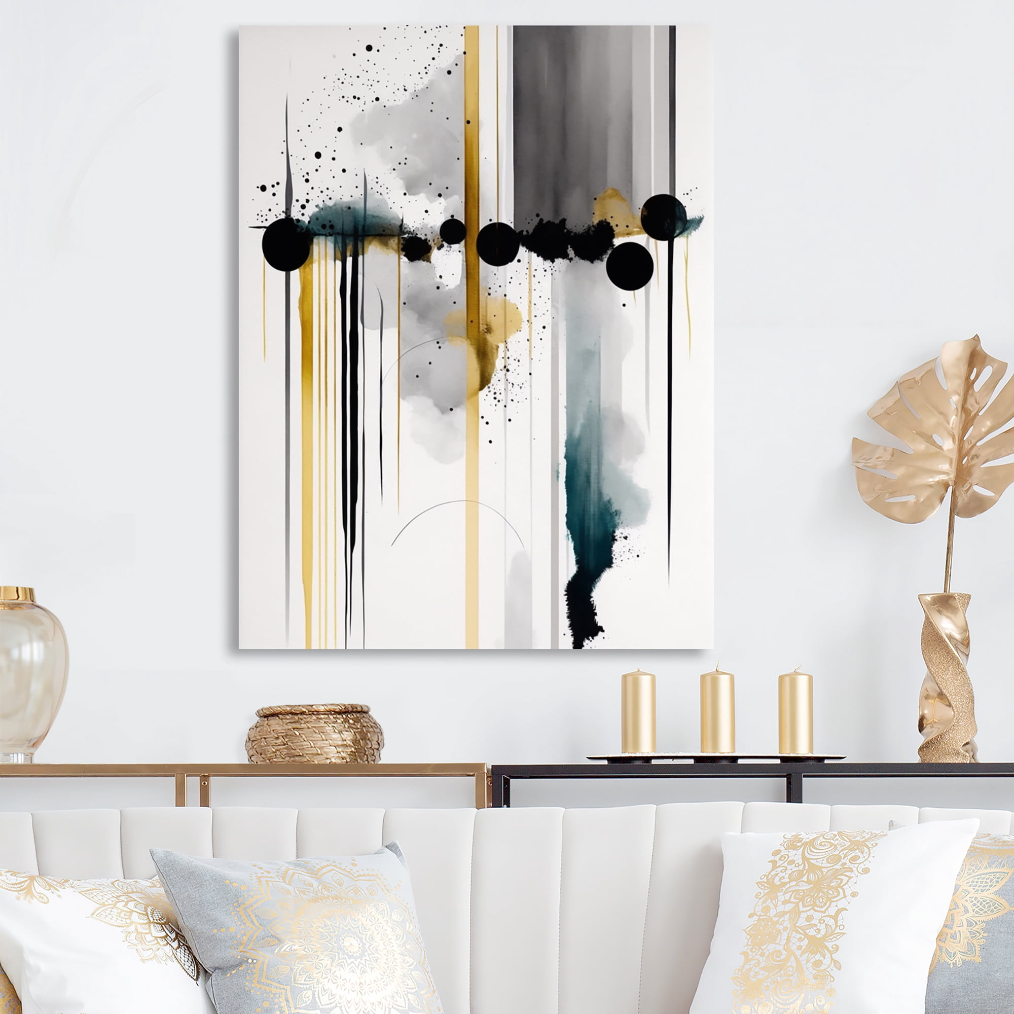 Designart Abstract Transitional Shapes III Canvas Wall Art