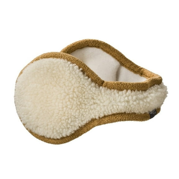 Womens & Mens White Fluffy Sherpa Ear Muffs Warmers Fleece Lined Adjustable Band