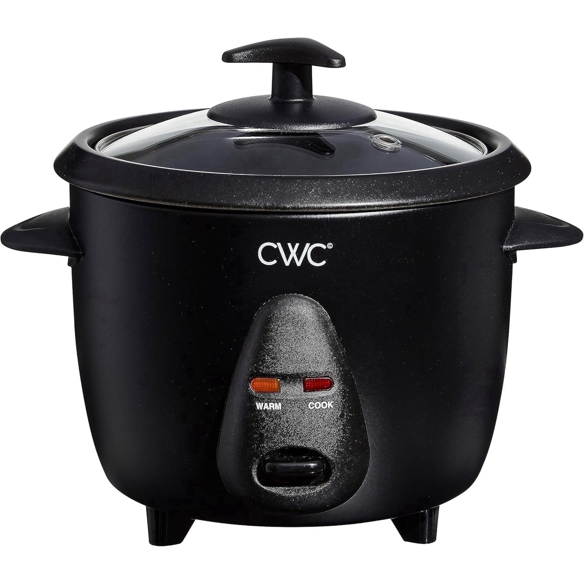 COOK WITH COLOR Rice Cooker, 6-Cup with Tempered Glass Lid, Black