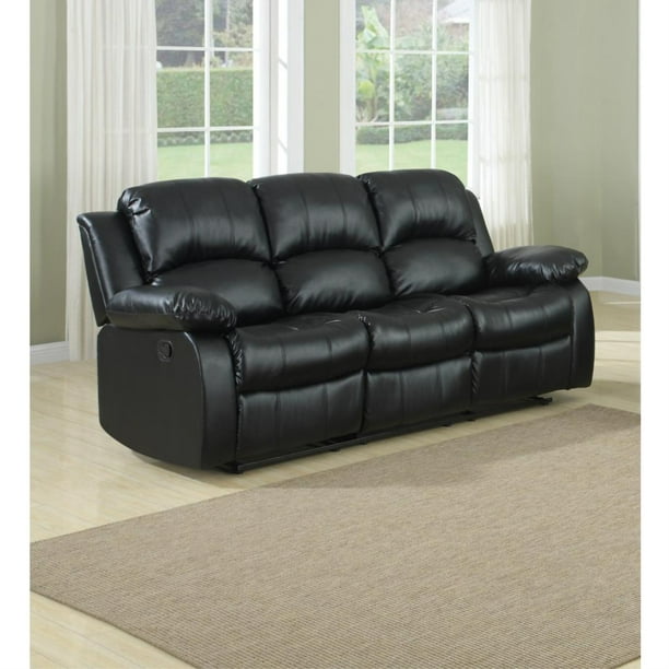 Bonded Leather Recliner Sofa Black Com Bonded Leather Recliner Sofa Black, Black Bonded Leather Reclining Sofa
