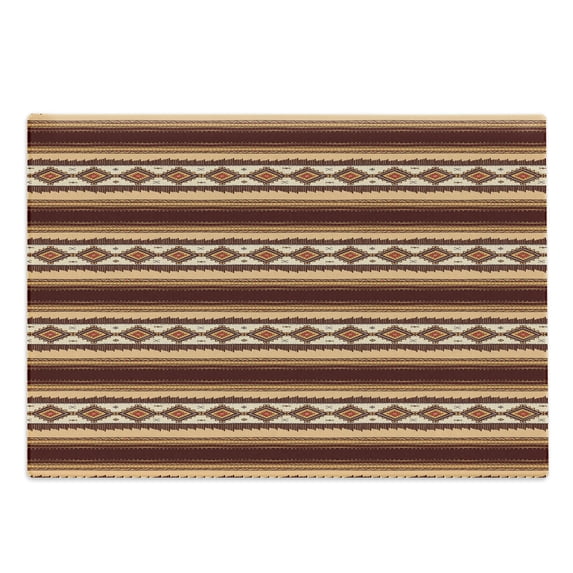 Native Cutting Board, Native Indigenous Pattern Prehistoric Country Theme, Decorative Tempered Glass Cutting and Serving Board, Large Size, Maroon Beige Peach, by Ambesonne