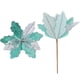 thumbnail image 2 of Decoración navideña con lentejuelas y flores | Arreglo floral de nailon artesanal con encaje, cascabeles y bordes dorados | Elegante adorno para árbol de Navidad para decoración navideña, 2 of 6