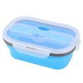 thumbnail image 3 of Silicone Lunch Box, Microwave Heating Bento Box, 800ml Easy To Carry For Home Office Outdoor Camping, Hiking Blue, 3 of 8