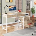 thumbnail image 6 of Tribesigns Computer Desk with 5 Drawers, Home Office Desks with Reversible Drawer Cabinet Printer Stand, Industrial PC Desk with Storage, Rustic Study Writing Table Workstation for Small Spaces, 6 of 8
