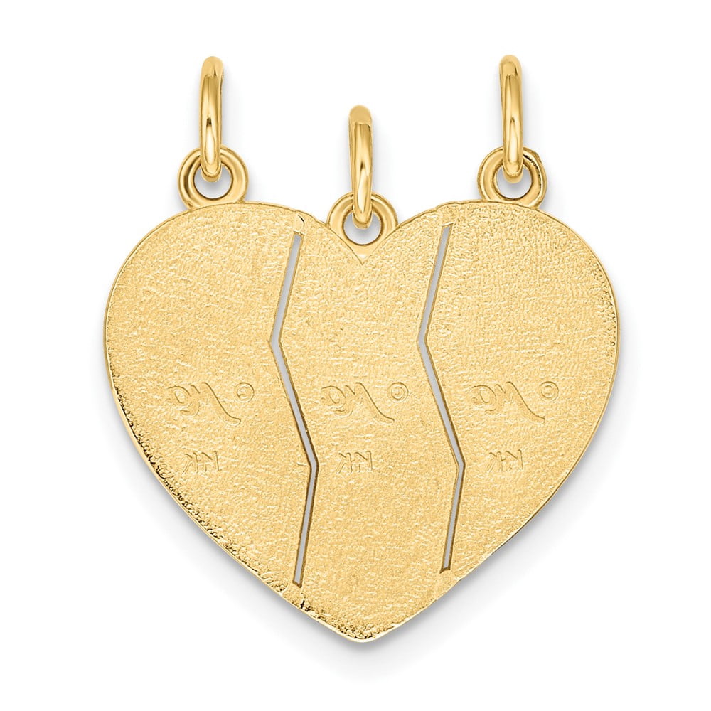 Finest Gold 10K 3 Piece Break-apart Big Sis, Sis & Lil Sis Charm