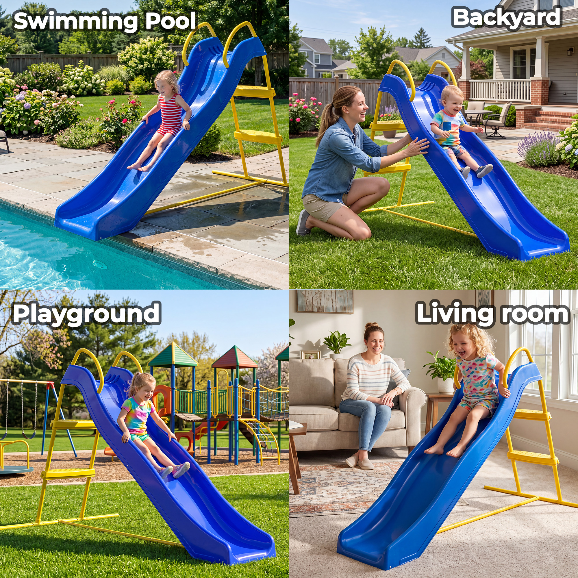 Mersco Kid Outdoor Indoor Slide,Water Slides for Backyard with Water Pipe & 5 Anchors,Play - detail 1
