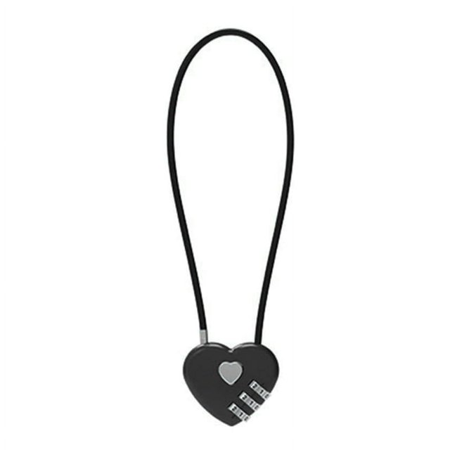 MesaSe Metal Heart Shaped Padlock Locks Password Padlock Long Wire Rope-Lock for Lovers