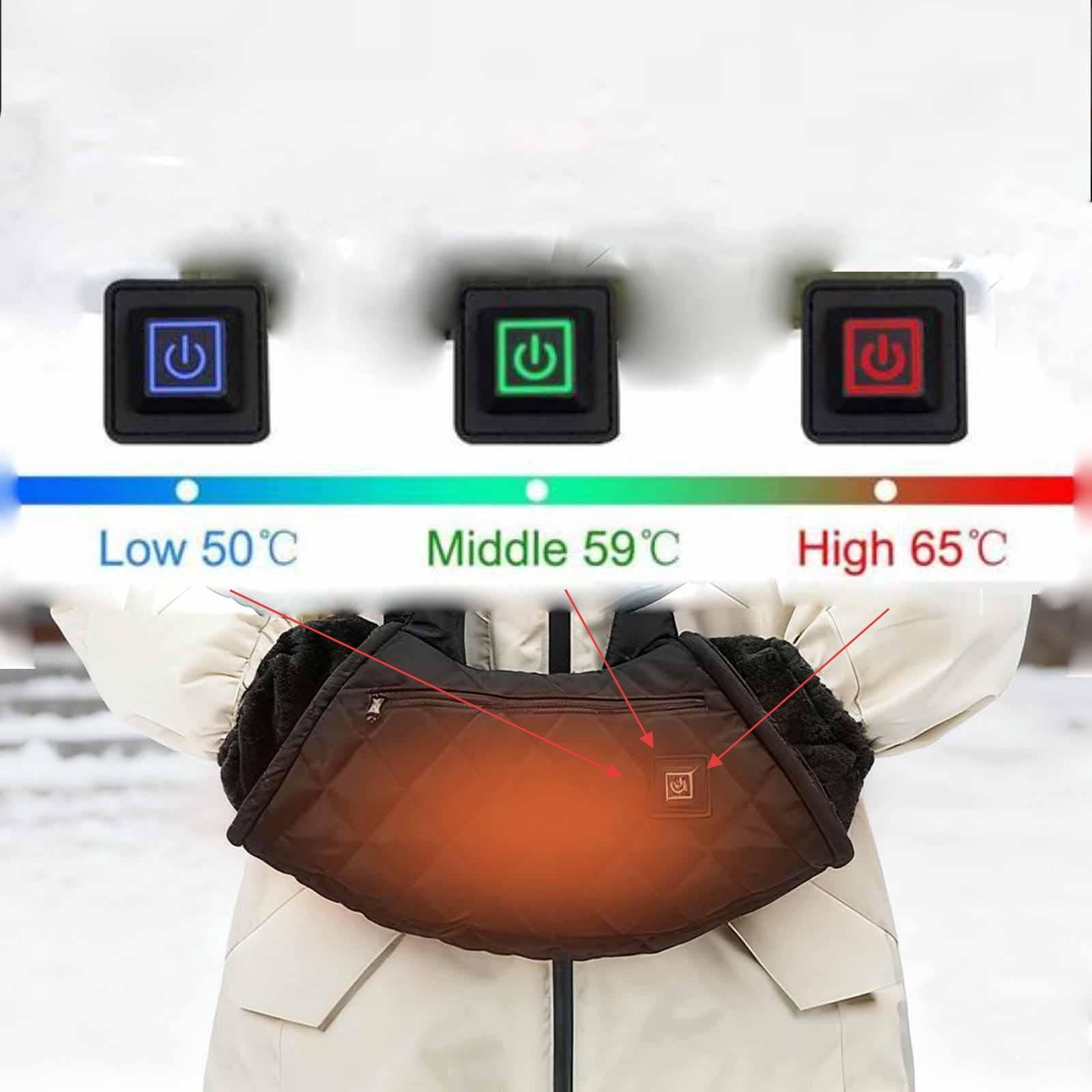 Rechargeable Hand Warmers&Heated Hand Muff for Outdoor Winter Activities,Electric Heated Hand Warmer Pouch with USB Connector,Fast Heating Thermal Insulation for Camping, Hiking