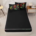 thumbnail image 4 of Castle Fairy Retro Twin Dirt Bike Zipper Full Size Comforter Sets with Fitted Sheet and 2 Pillowcases for Boys,Nature Splash Art Zipper Bedding Set for Bedroom,Red Green,4pcs,Black Reversible, 4 of 6