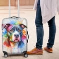 thumbnail image 4 of Watercolor Drip Pitbull Pop Art Colorful Portrait Artwork Travel Luggage Cover Terrier Dog Lover Suitcase Dust Protective Decor - 01009, 4 of 5