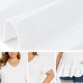 thumbnail image 5 of DARING DIVA Women's Plus Babydoll Tops V Neck Casual Loose Fit Blouses 1X White, 5 of 6
