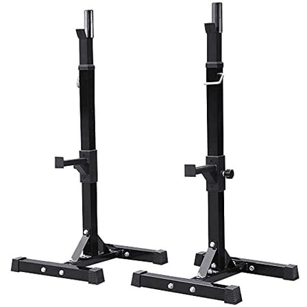 Pair of Adjustable Squat Rack Standard 44-70 Inch Barbell Rack, Solid Steel Squat Stands Bench Press Storage Home Gym Portable Dumbbell Stands