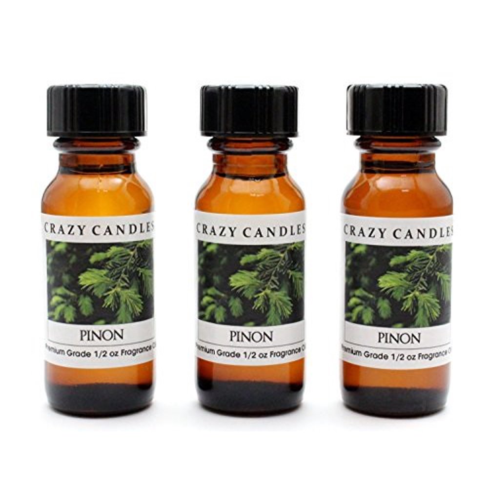 Pinon 3 Bottles 1/2 Fl Oz Each 15ml Premium Grade Scented Fragrance Oil By Crazy Candles Pine