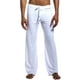 thumbnail image 1 of Pantalones de yoga largos para hombre, pantalones de pijama casuales de color liso, pantalones deportivos de cintura media con cordón, pantalones de poliéster para hombre, 1 of 3