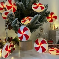 AYktou Christmas Garland With Lights 6.56ft Christmas Candy String Lights with Battery Powered Christmas Tree Hanging Light for Home Decor