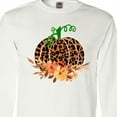 thumbnail image 4 of Inktastic Cheetah Print Pretty Pumpkin with Fall Leaves Long Sleeve T-Shirt, 4 of 5