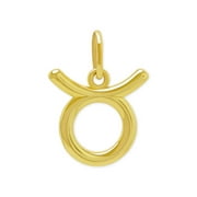 Taurus Zodiac Charm Pendant - 10 Karat Soild Gold - Astrology Pendant - Great For Gifts - Dainty Charm - Great For Layering