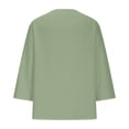 thumbnail image 6 of 3/4 Length Sleeve Womens Tops Spring Summer Casual Cotton Linen Lightweight Loose V Neck Boho T Shirts Blouse, 6 of 6