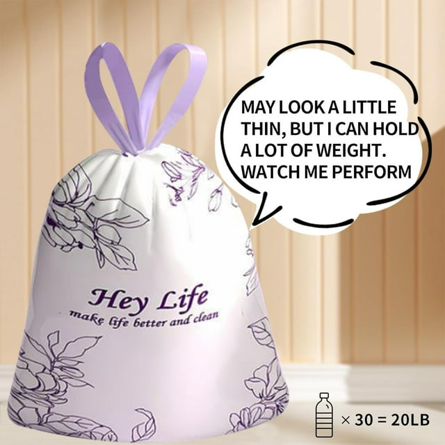 Clearanceï¼Lloopyting Small Trash Bags Drawstringï¼Small Bathroom Garbage Bagsï¼Trash Can Liners For Bathroom Kitchenï¼White Rabbit Print 4 Gallon Small Trash Can Liners 100 Garbage Bags Per Roll