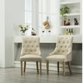 thumbnail image 2 of Nmkwnr 2 Pack Solid Wood Frame Side Chair Polyester Seat Dining Chair for Dining Room, Office, Living Room, Tan, 2 of 7