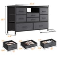 thumbnail image 4 of Cómoda mueble TV 8 cajones, gris oscuro, con tomacorrientes y luz LED, superficie para TV de 55 pulgadas, almacenamiento amplio, ideal para dormitorio, sala o pasillo, 4 of 6