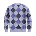 thumbnail image 5 of Kixjoy Men's Cardigan Sweaters V Neck Button Down Knit Cardigan Lightweight Fashion Big and Tall Long Sleeve Jacket Winter Casual Plaid Sweaters for Men, Light Purple 5XL, 5 of 7