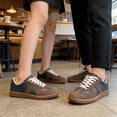 thumbnail image 3 of Off-White Beige Spliced Suede Retro German Trainer Casual Sneakers, 3 of 4