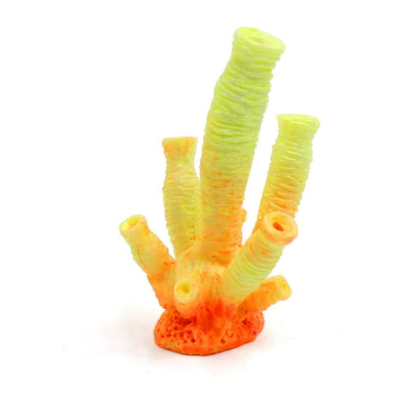 Unique Bargains Resin Mini Coral Tree Aquarium Fishbowl Landscape Decor Reef Ornament Yellow