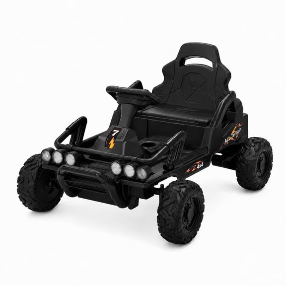 12V Ride On Car for Kids, 6 MPH Electric Vehicle with Dual Motors, 4-Wheel Battery Powered Car, Ages 3-6, Black