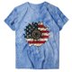 thumbnail image 1 of Blusa Informal Elegante Para Mujer, Camisetas Divertidas Y Lindas de Manga Corta Con Estampado de Bandera Del Día de La Independencia, Camiseta Teñida Anudada Odeerbi  ODB165521, 1 of 7