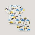 thumbnail image 2 of Boy Outfits Boys Shorts Outfit Tractor Truck Crew Neck Short Sleeve T Shirt Shorts Clothes Boy Clothes White 3 -4, 2 of 7