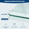 thumbnail image 4 of Garvee 44-48" W x 72" H Single Sliding Shower Door, 5/16" (8mm) Matte Black Frameless Shower Glass Door, Tempered Safety Glass with Large Smooth Rollers for Bathroom Walk-in Shower, 4 of 8