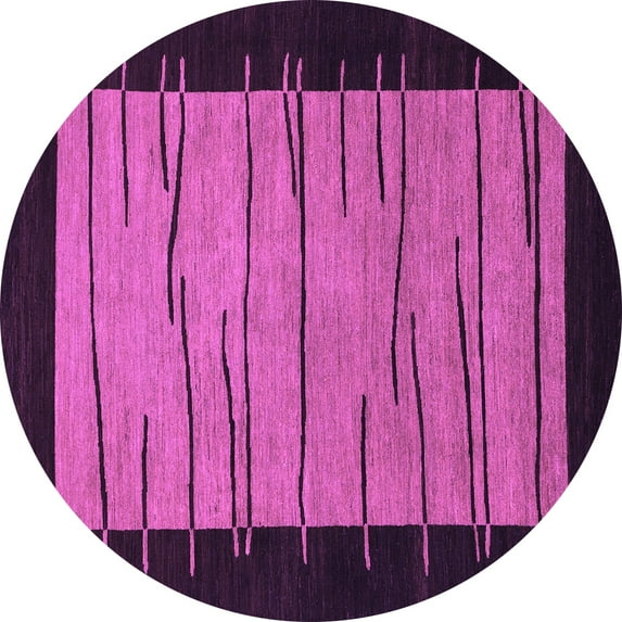 Ahgly Company Indoor Round Abstract Purple Modern Area Rugs, 6' Round