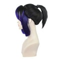 thumbnail image 4 of Qliuoazw 30cm Black Gradient Blue Cos Wig Fiber Silk Wig Rose Mesh With Hair Net, 4 of 9