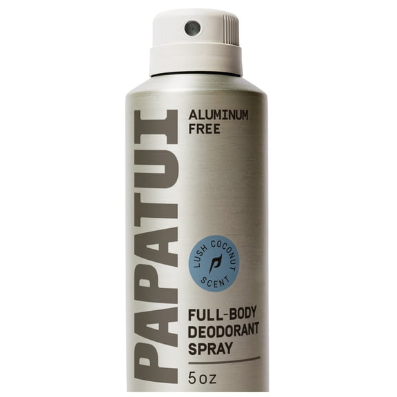 Papatui Full Body Men's Spray Deodorant, Aluminum Free, Lush Coconut, 5 oz