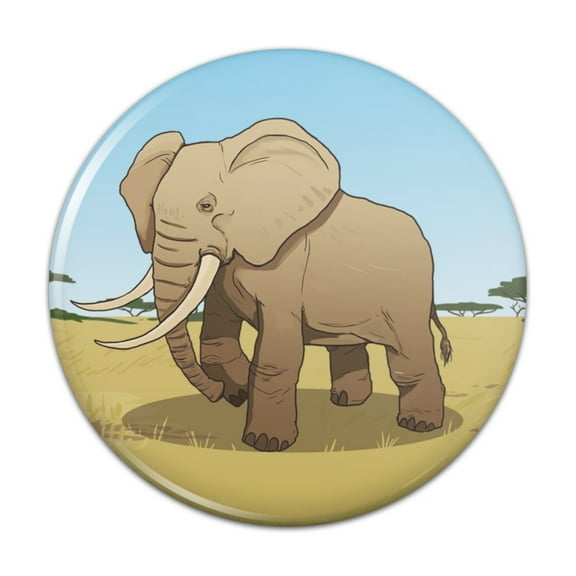 African Elephant Pinback Button Pin