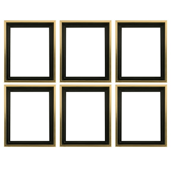 Creative Mark Illusions Floater Frame For 3/4" Deep Canvases - 9x12" Gold/Walnut - No Glass or Backing - Wood Composite Floating Illusion Frame for Canvas Paintings- With Hanging Hardware