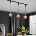 thumbnail image 7 of Kiven H-Type Track Lighting, 3-Light Modern Halo Track Pendant Light with Glass Shade & E12 Socket, Track Light Pedant Adjustable Length for Bedroom Kitchen Island, 7 of 7