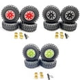thumbnail image 3 of Vogacara RCGOFFLOW 4x llantas de plástico duraderas, llantas para ruedas de control remoto 1/24, neumático Axial SCX24 RC, pieza de coche RC, Kits de construcción modelo Titanio, 3 of 6