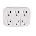 thumbnail image 2 of (4 pack) Hyper Tough 6 Outlet Grounded Wall Tap, 15 Amps, White, 2 of 10
